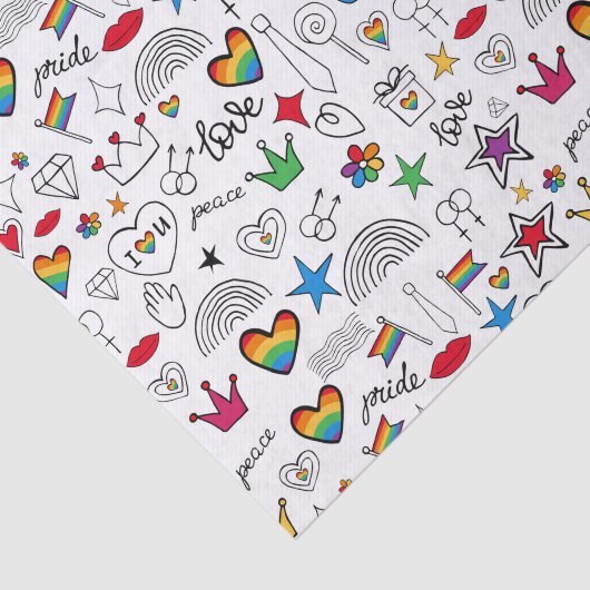Gay Pride Doodle Pattern Tissuepapier (Detail)