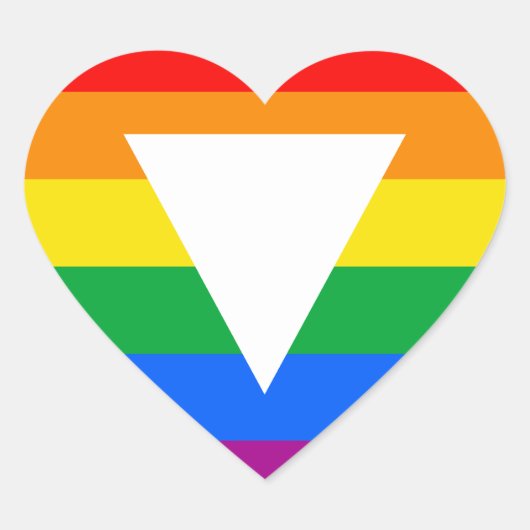 Gay Pride Driehoeksontwerp Hart Sticker (Voorkant)