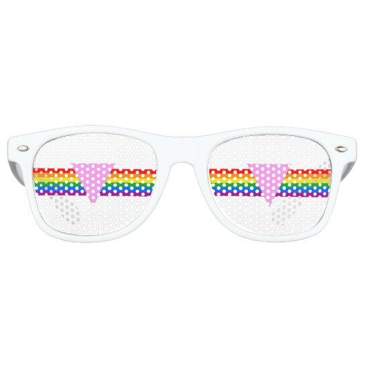 Gay Pride Driehoeksontwerp Retro Zonnebril (Voorkant)