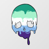 Gay Pride druipende schedel Raamsticker (Vel)