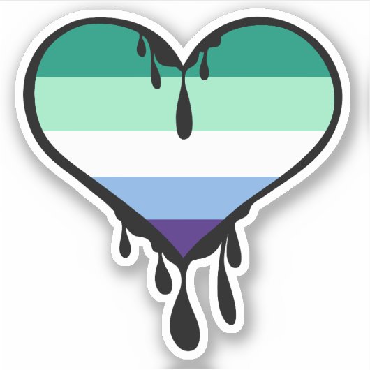 gay pride druppelen hart sticker (Voorkant)