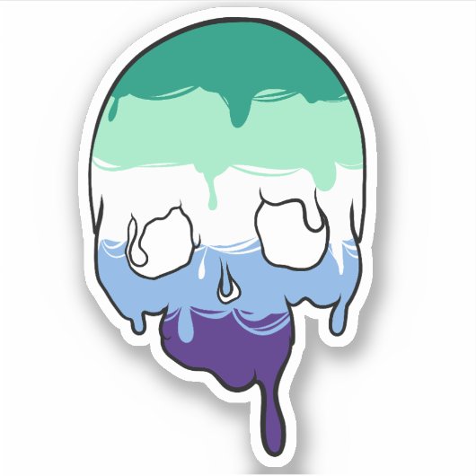 gay pride druppelen schedel sticker (Voorkant)