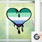 Gay Pride Druppelend Hart Raamsticker (Huis)