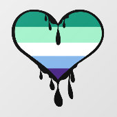 Gay Pride Druppelend Hart Raamsticker (Vel)