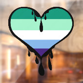Gay Pride Druppelend Hart Raamsticker (Vel 2)