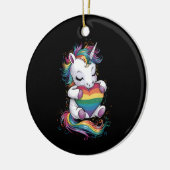 Gay Pride Eenhoorn Hart Regenboog Vlag LGBT Keramisch Ornament (Links)