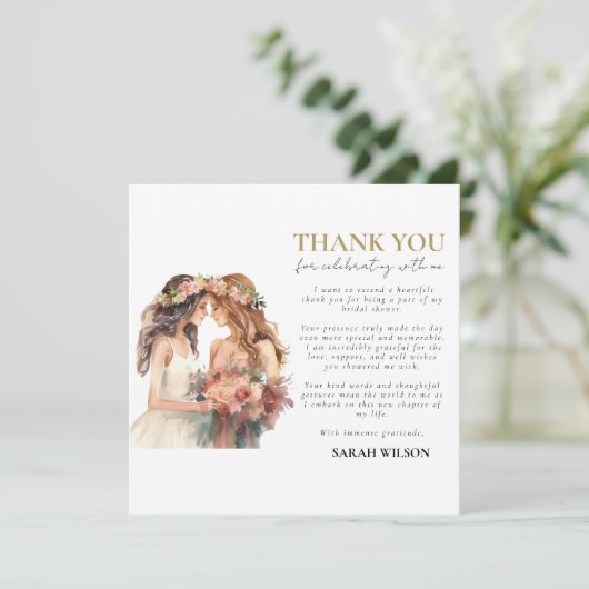 Gay Pride Elegant Blush Bruiloft Dank u (Staand voorkant)