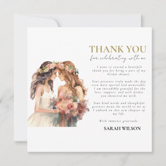 Gay Pride Elegant Blush Bruiloft Dank u (Voorkant)