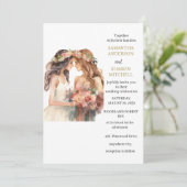 Gay Pride Elegant Blush Bruiloft Kaart (Staand voorkant)