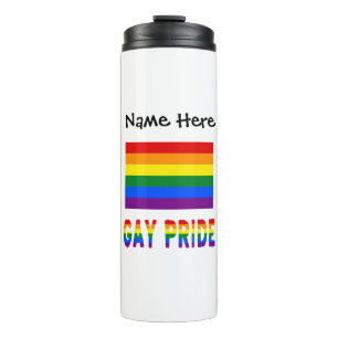 Gay Pride en Rainbow Flag gepersonaliseerd Thermosbeker