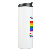 Gay Pride en Rainbow Flag gepersonaliseerd Thermosbeker (Gedraaid links)