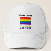 Gay Pride en Rainbow Flag gepersonaliseerd Trucker Pet (Voorkant)