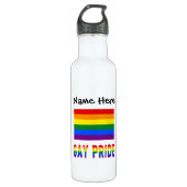 Gay Pride en Rainbow Flag gepersonaliseerd Waterfles (Voorkant)