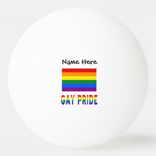 Gay Pride en Rainbow Flag met Jouw naam Pingpongbal (Voorkant)