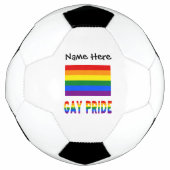 Gay Pride en Rainbow Flag met Jouw naam Soccer B Voetbal (Voorkant)