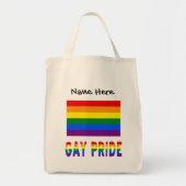 Gay Pride en Rainbow Flag met Jouw naam Tote Bag (Voorkant)