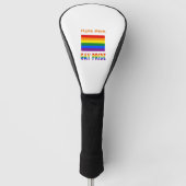 Gay Pride en Rainbow Flag Sinaasappel Personalisat Golfheadcover (Voorkant)