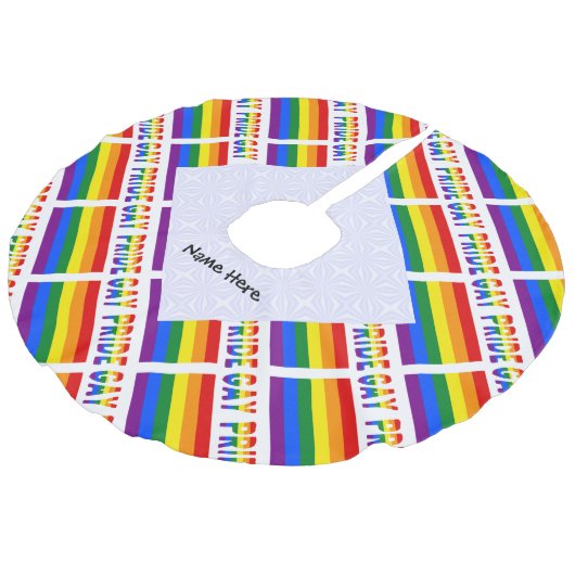 Gay Pride en Rainbow Flag Tiled Specialized Imitatie Linnen Kerstboom Kleed (Gekanteld)