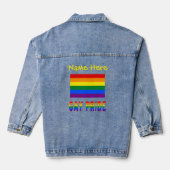 Gay Pride en Regenboogvlag Gele Personalization Denim Jacket (Achterkant)