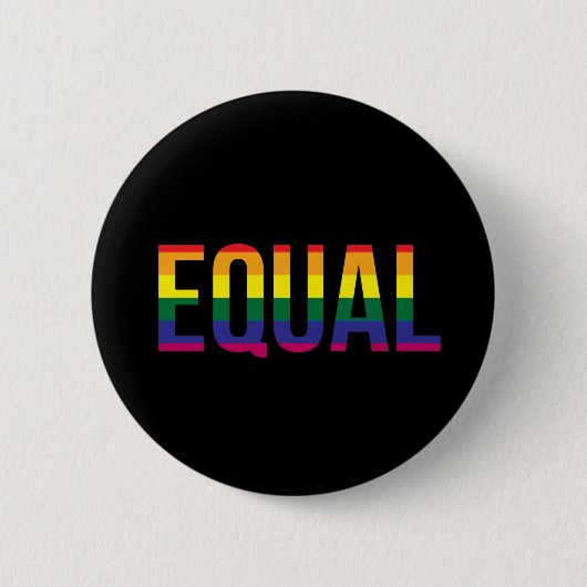 Gay Pride Equal Ronde Button 5,7 Cm (Voorkant)