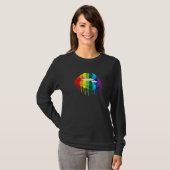 Gay Pride Equality of Rainbow Drip Lip Biting of L T-shirt (Voorkant volledig)