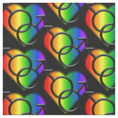 Gay Pride Fabric Rainbow Man Love Fabric Stof (Close Up)
