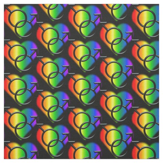 Gay Pride Fabric Rainbow Man Love Fabric Stof (Swatch)