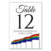 Gay Pride Festive Rainbow Flags Wedding Kaart (Achterkant)