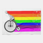 Gay pride fiets theedoek (Horizontaal)
