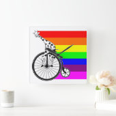 Gay pride fiets vierkante klok (Huis)
