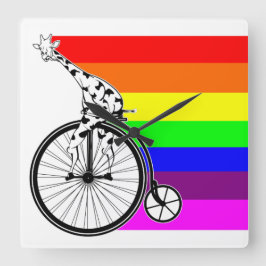 Gay pride fiets vierkante klok