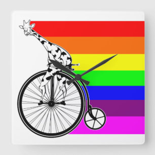 Gay pride fiets vierkante klok