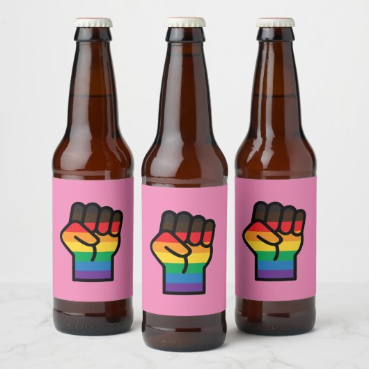 Gay Pride Fist Bier Etiket (Flessen)