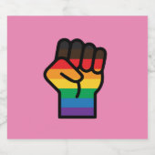 Gay Pride Fist Bier Etiket (Enkel label)