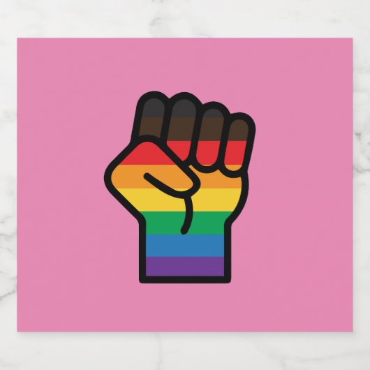 Gay Pride Fist Bier Etiket (Enkel label)