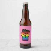 Gay Pride Fist Bier Etiket (Voorkant)