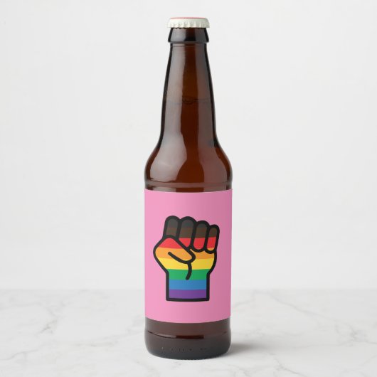Gay Pride Fist Bier Etiket (Voorkant)