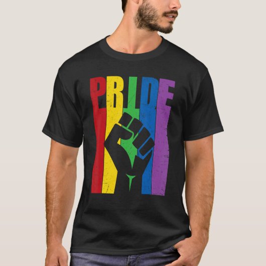 Gay Pride Fist Lgbt Rainbow Lgbatq Lesbian Pride M T-shirt (Voorkant)