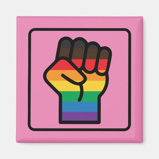 Gay Pride Fist Magneet (Voorkant)
