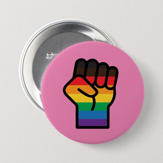 Gay Pride Fist Ronde Button 7,6 Cm (Voorkant /achterkant)