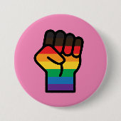 Gay Pride Fist Ronde Button 7,6 Cm (Voorkant)