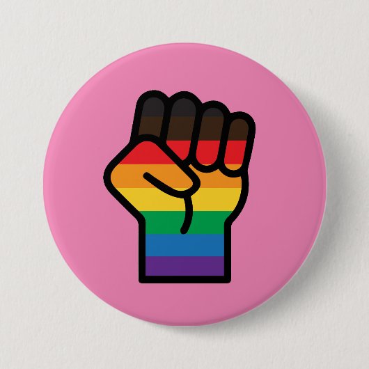 Gay Pride Fist Ronde Button 7,6 Cm (Voorkant)