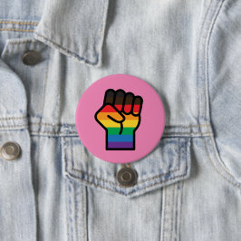 Gay Pride Fist Ronde Button 7,6 Cm