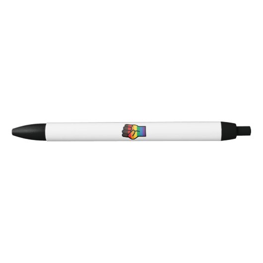 Gay Pride Fist Zwarte Inkt Pen (Voorkant)