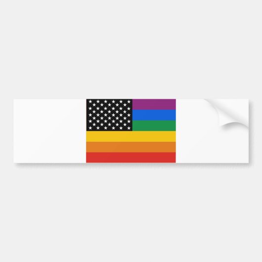 Gay Pride Flag Bumpersticker (Voorkant)