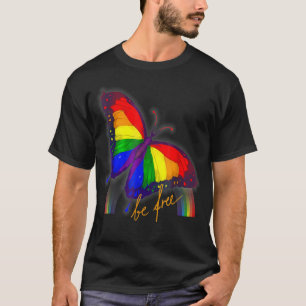 Gay Pride Flag Butterfly LGBT CSD is vrij, homo gi T-shirt