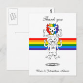 Gay Pride Flag Funny Lions Wedding Bedankt Briefkaart (Voorkant / Achterkant)