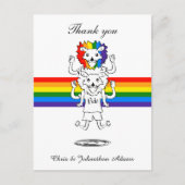 Gay Pride Flag Funny Lions Wedding Bedankt Briefkaart (Voorkant)