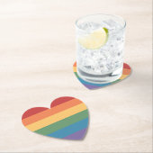 Gay Pride Flag Heathered Heart Kartonnen Onderzetters (Insitu)