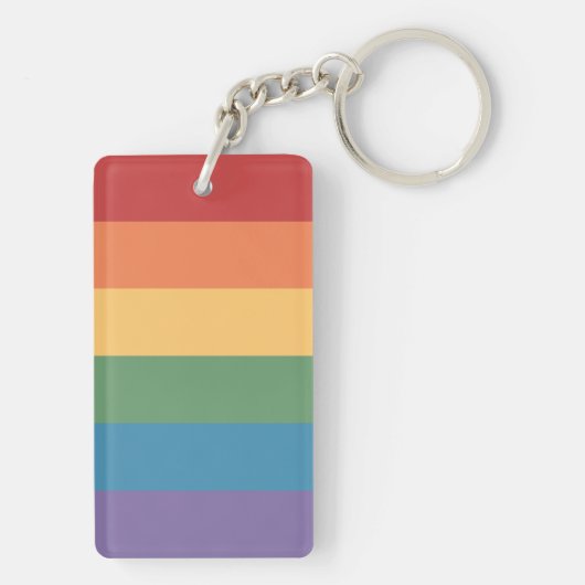 Gay Pride Flag Heathered Sleutelhanger (achterkant)